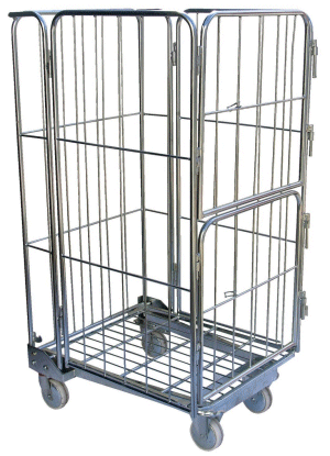 Vestil Folding ROL Steel Wire Cage Cart